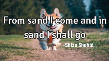 from sand I come and in sand I shall go
