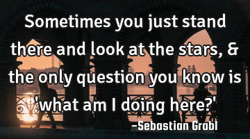 sometimes you just stand there and look at the stars, & the only question you know is