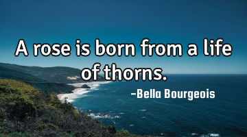 A rose is born from a life of thorns.