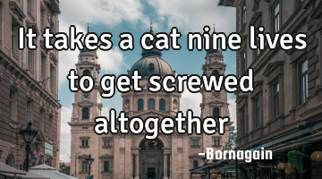 it takes a cat nine lives to get screwed altogether