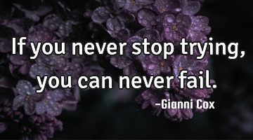 If you never stop trying, you can never fail.